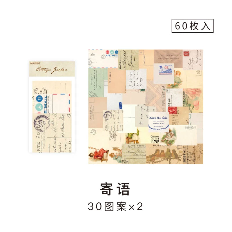 60pcs Vintage Collage Scrapbooking Paper