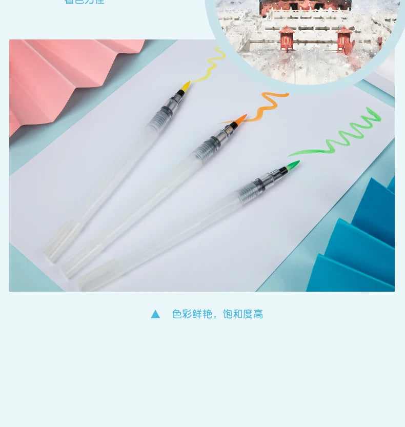 Watercolor Paint Set – 12/24/36/48 Colors with Water Brush Pens