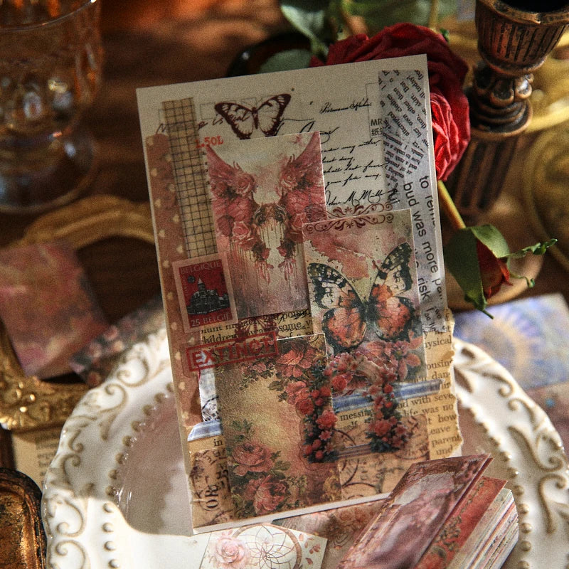 100pcs Retro Aesthetic Scrapbooking Paper – DIY Journaling & Vintage Decor