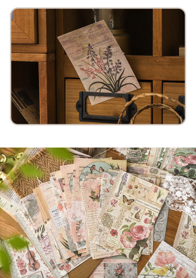 JIANQI 100pcs Past Stories Scrapbooking Paper