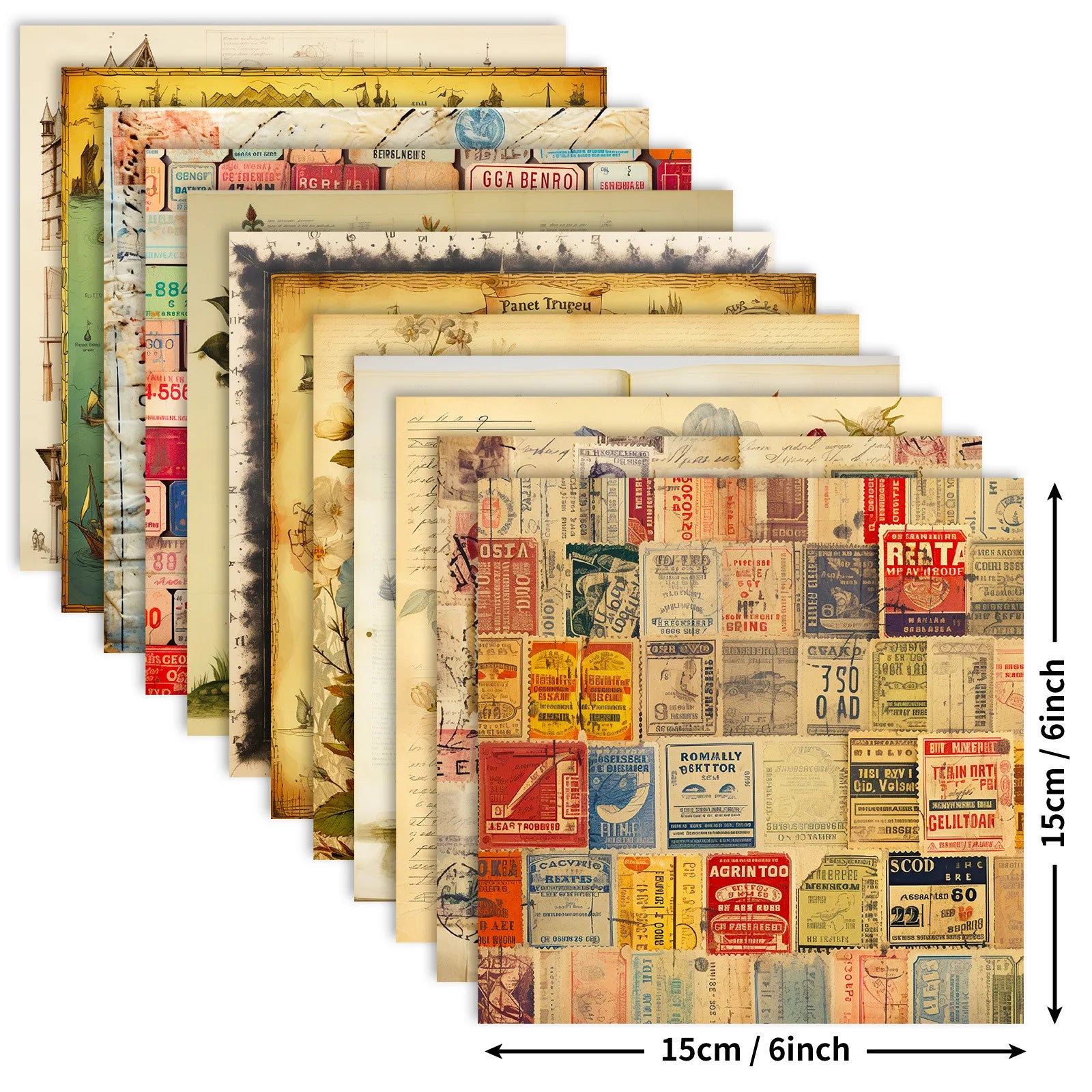 12-Sheet Christmas Scrapbooking Paper – 15x15cm DIY Craft Cardstock