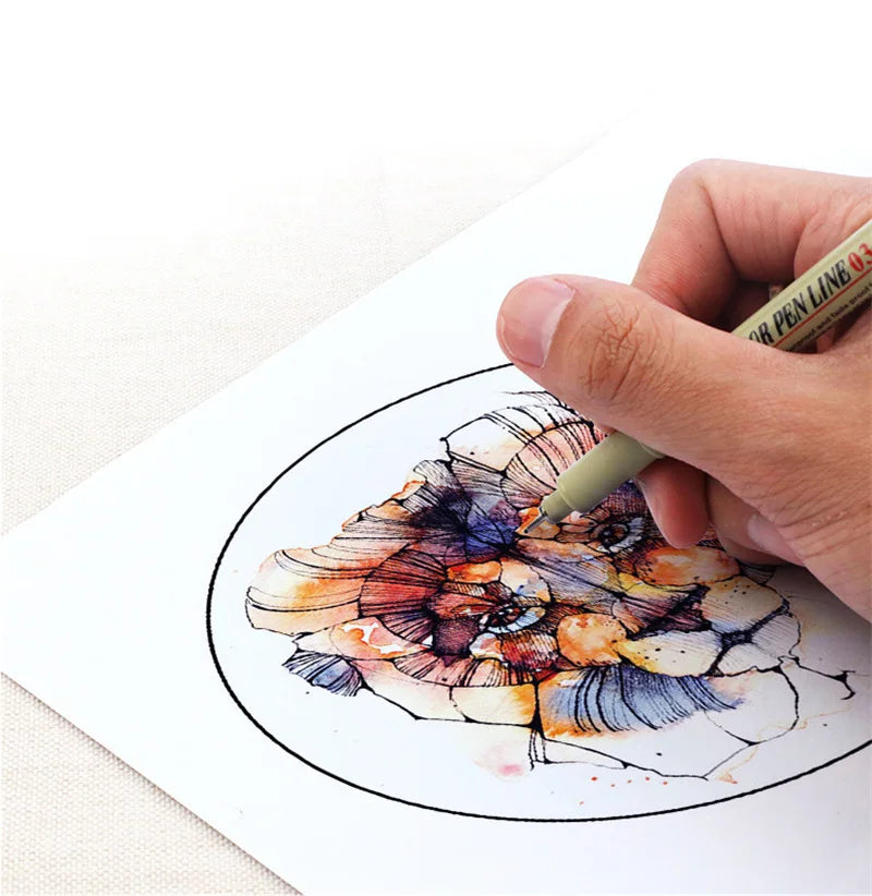 Manga Black Fineliner Waterproof Marker Pens