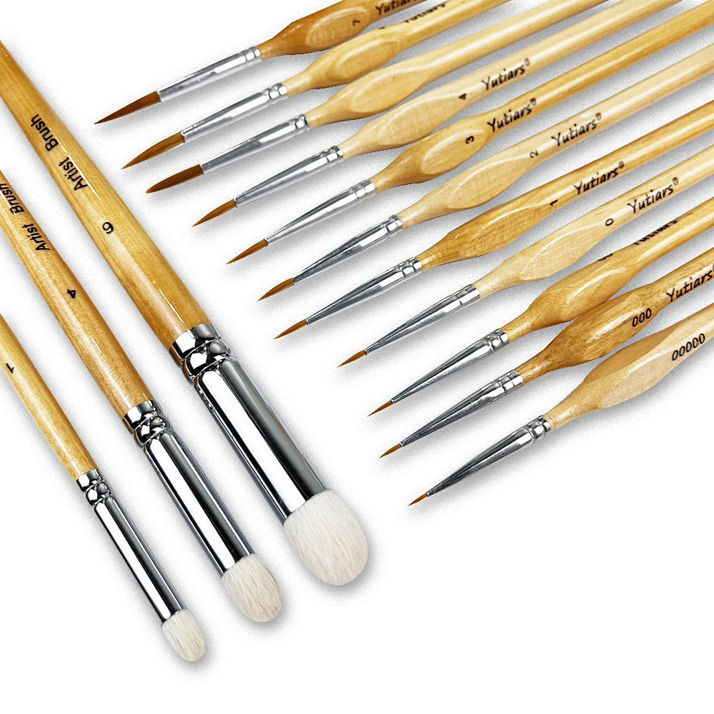 Miniature Paint Brush Set – Premium Goat Hair Drybrush Kit for Models