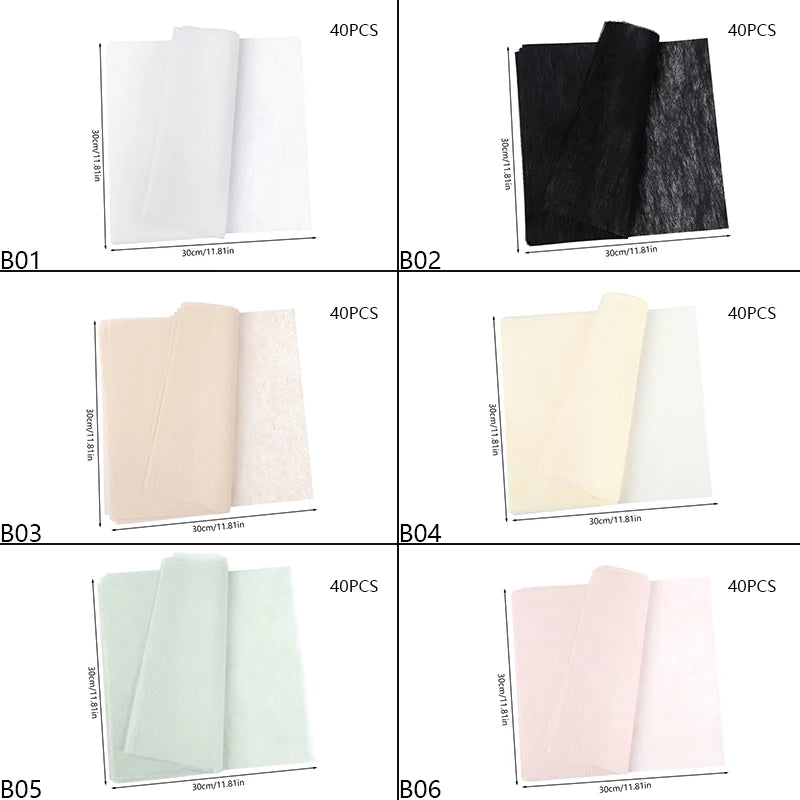 40pcs 30x30cm Tissue Paper – Flower & Gift Wrapping Craft Paper