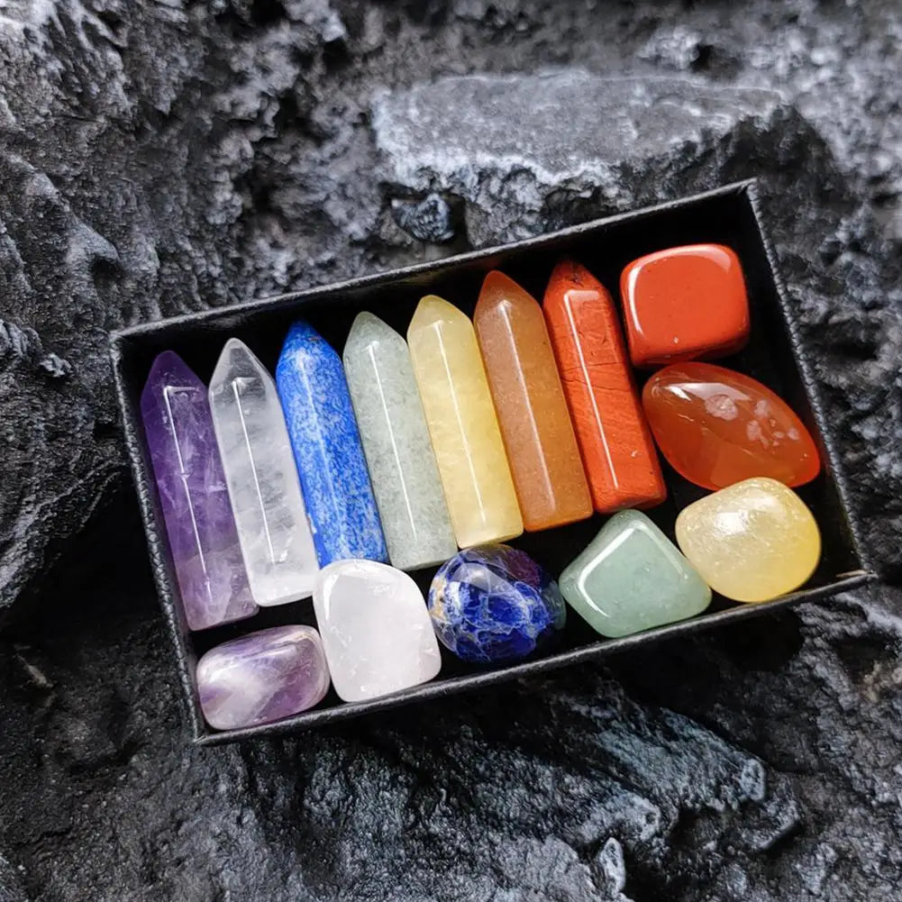 Natural Crystal Gemstone Set – 7/8/10/14PCS Chakra Healing Quartz