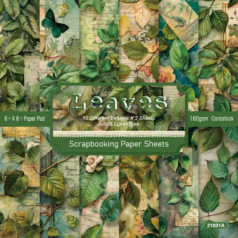 12-Sheet Christmas Scrapbooking Paper – 15x15cm DIY Craft Cardstock