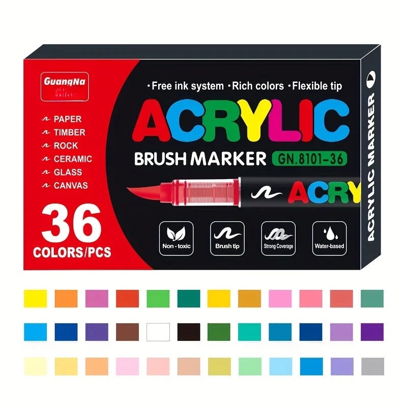 Multi-Color Soft Tip Art Markers – Acrylic Markers for Various Surfaces