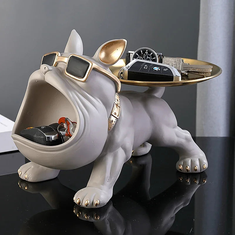 30cm Bulldog Figurine – Resin Dog Statue & Home Decor Sculpture