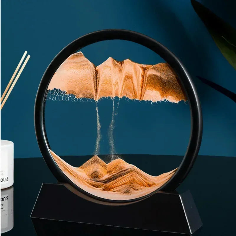 3D Moving Sand Art – Round Glass Deep Sea Sandscape Hourglass