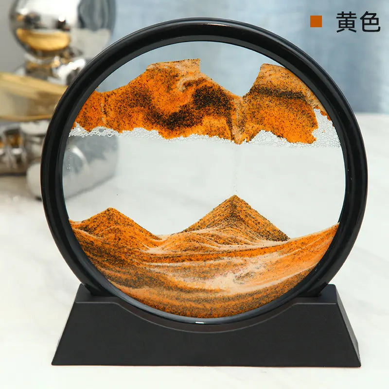 3D Moving Sand Art – Round Glass Deep Sea Sandscape Hourglass