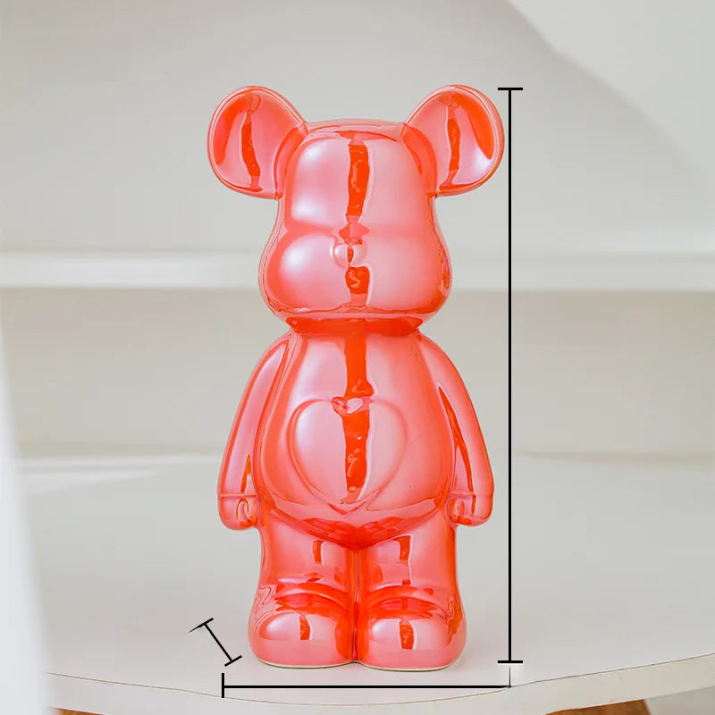 Aesthetic Teddy Bear Ceramic Statue