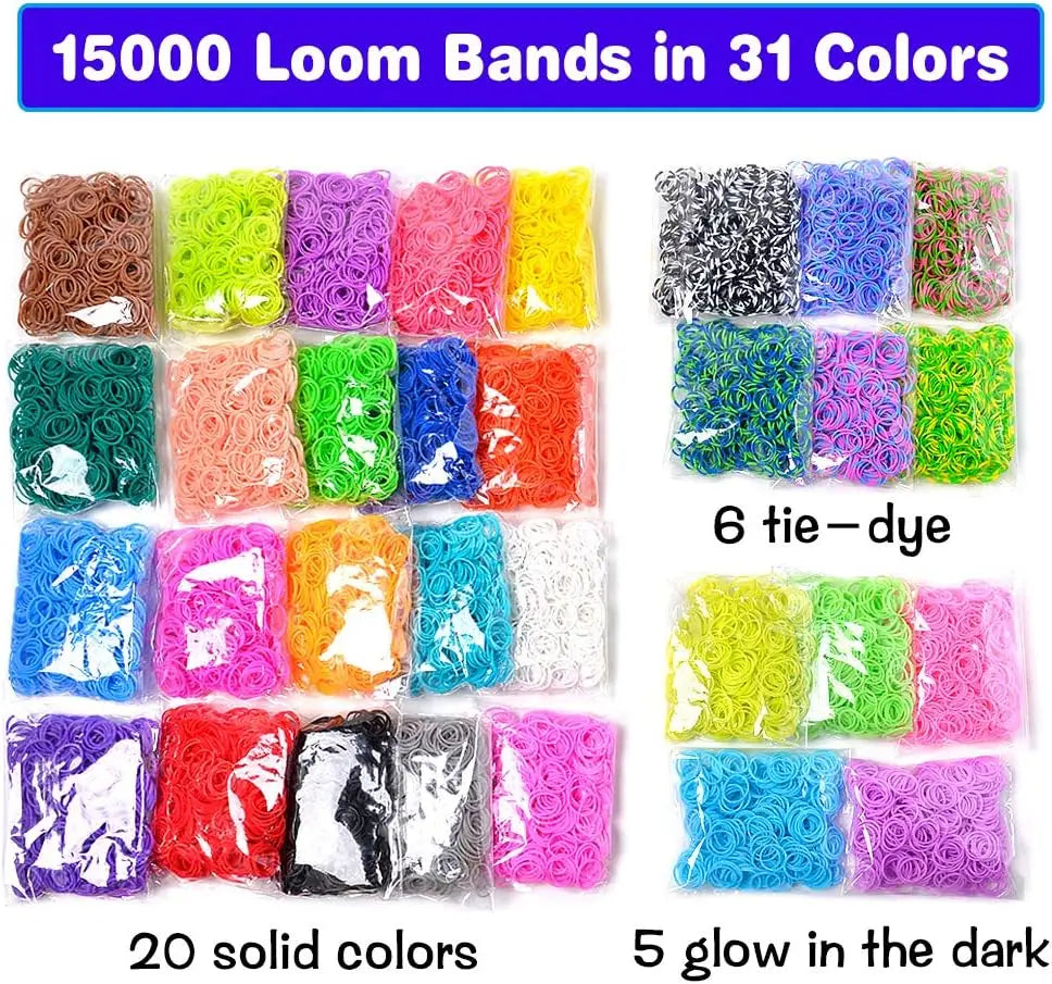 600+ Loom Rubber Bands Refill Kit – 31 Colors DIY Bracelet Craft Set