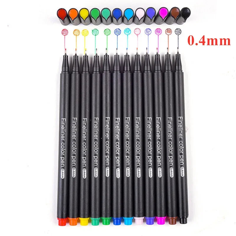Manga Black Fineliner Waterproof Marker Pens