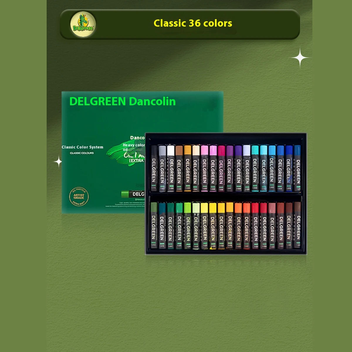Delgreen Oil Pastel Set – 24/36/48/72 Colors for Art & Drawing