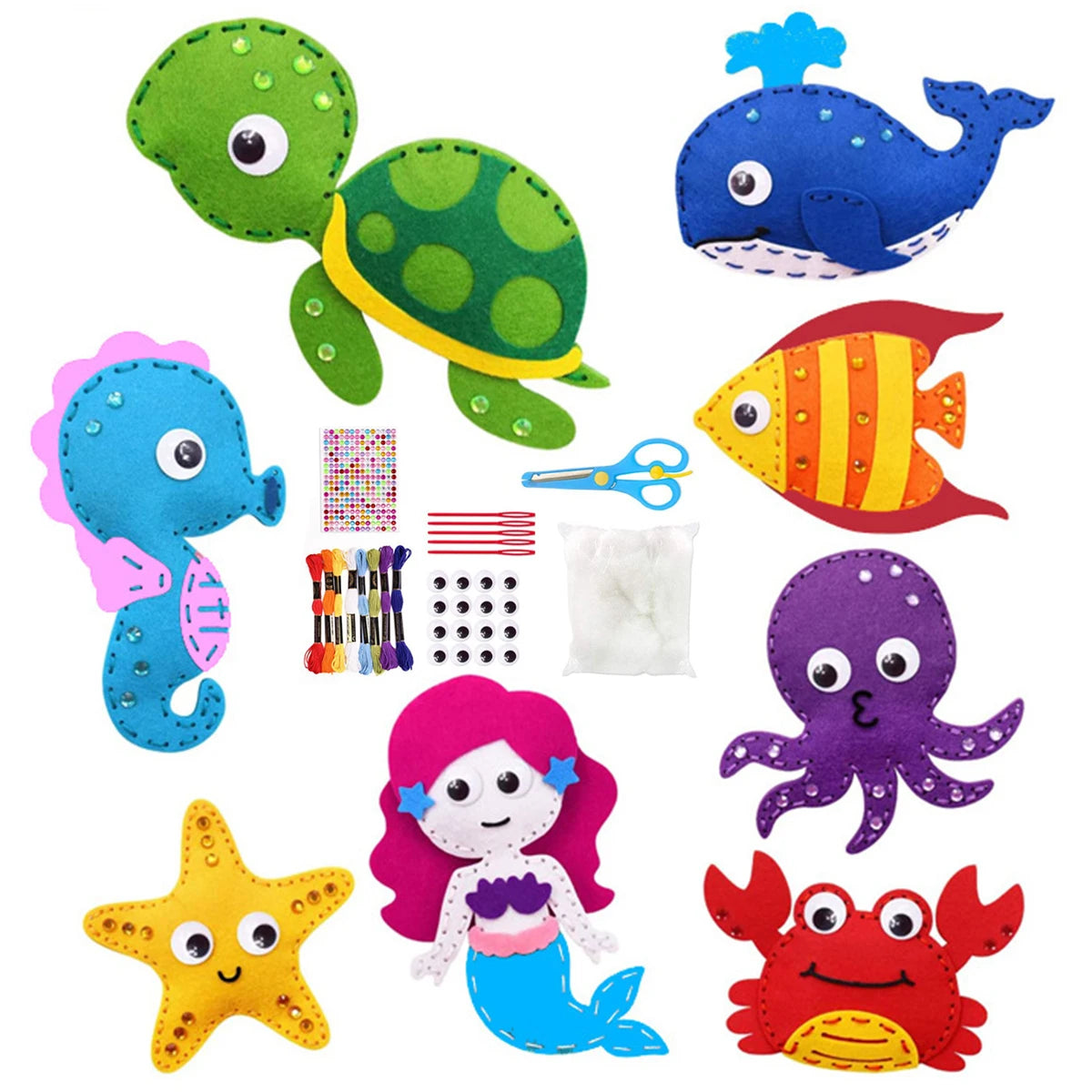 Kids DIY Sewing Kit – Sea Animals Felt Plush Crafts