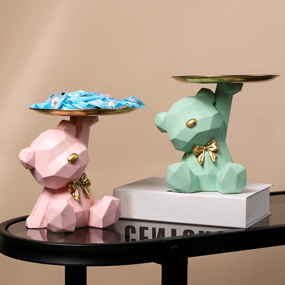 Geometric Bear Resin Sculpture – Desk Storage & Decorative Ornament