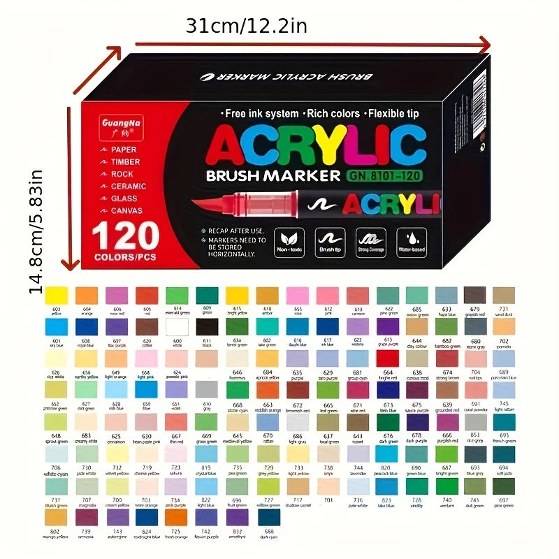Multi-Color Soft Tip Art Markers – Acrylic Markers for Various Surfaces