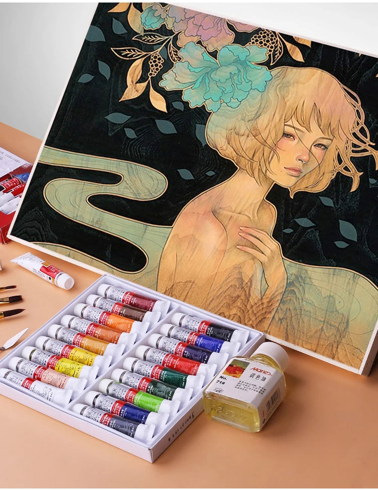 Winsor & Newton Oil Paint Set with Brushes & Palette