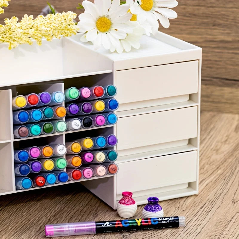 Multi-Color Soft Tip Art Markers – Acrylic Markers for Various Surfaces