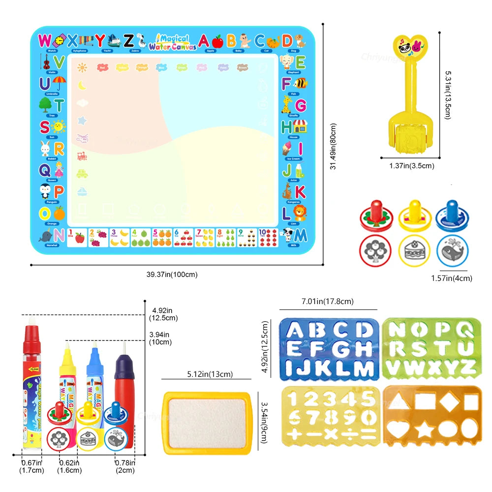 Magic Water Drawing Mat – Reusable Doodle Painting Board for Kids