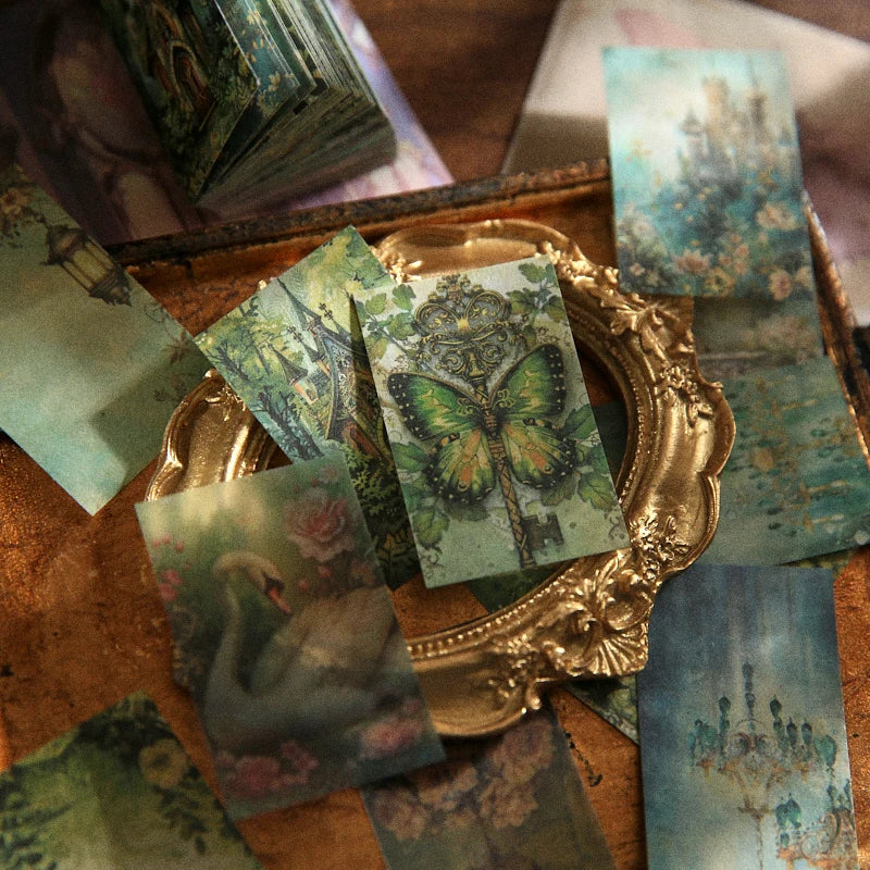 100pcs Retro Aesthetic Scrapbooking Paper – DIY Journaling & Vintage Decor